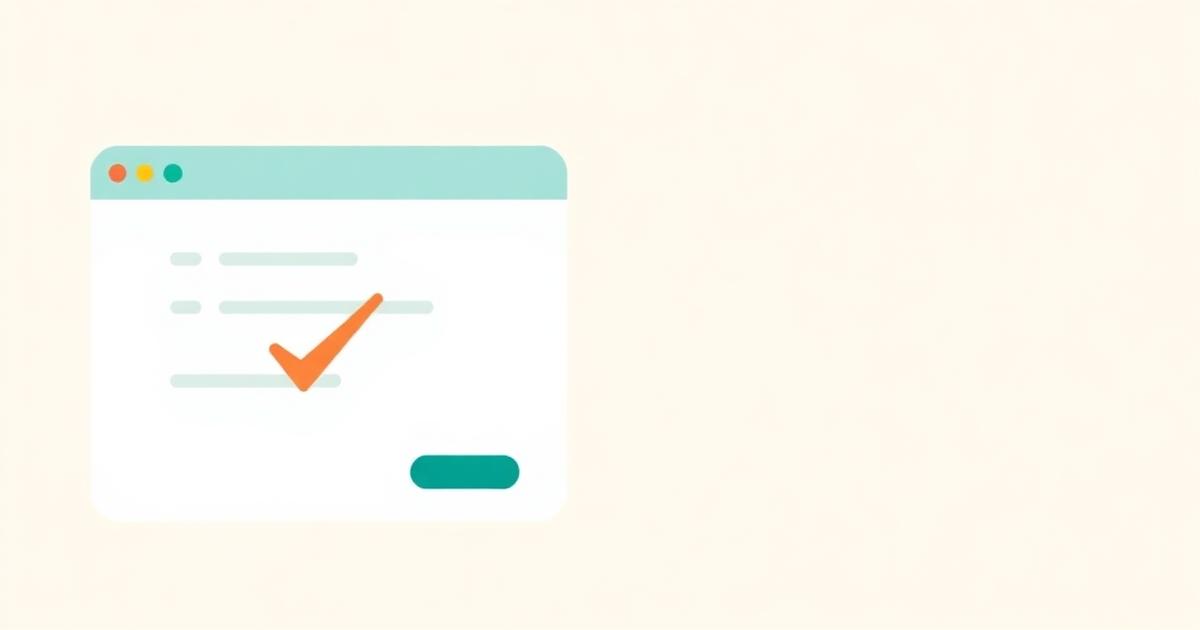 Illustratie van een online formulier met een vinkje — verwijst naar digitale btw-aangifte.